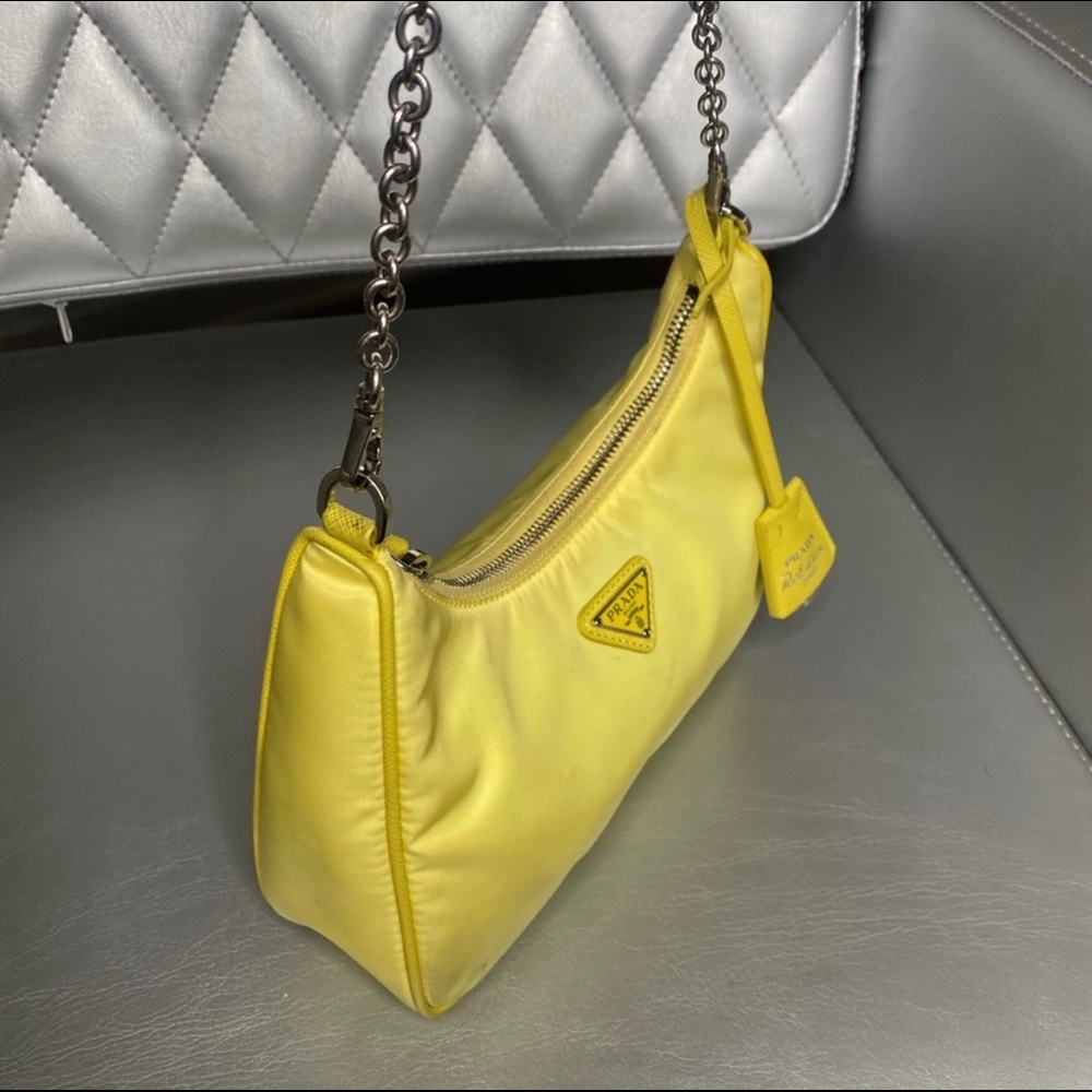 Used green Prada bag